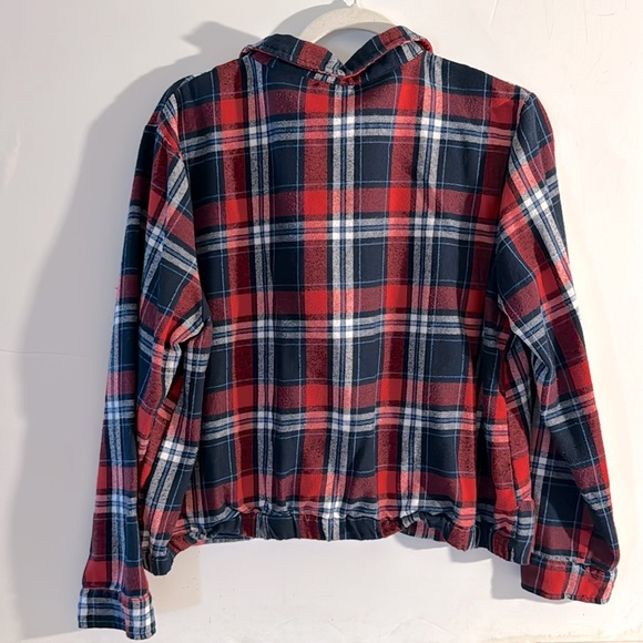 No Boundries Red Plaid half zip Flannel Top Shirt  Size XL - Picture 3 of 3